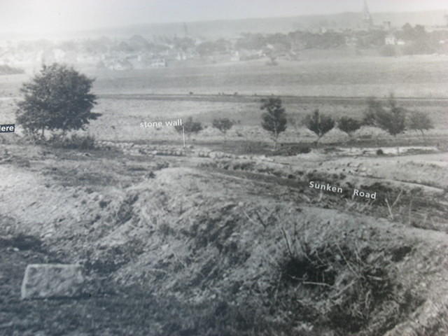 Photo of the sunken road after the battle