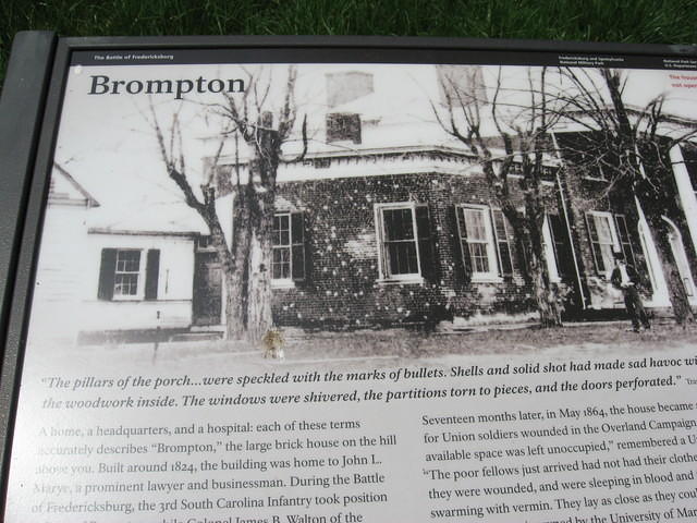 Photo of Brompton after the battle.  Bullet marks in the brick