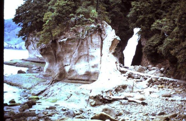 Stone formations in small cove