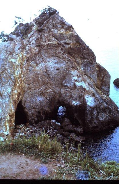 Rock with a cave at bottom