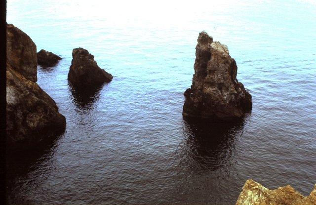 Rock formations in the water