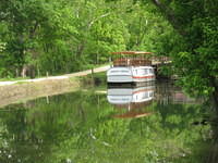 Rear view of canal boat from Lock #19