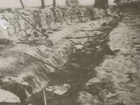 Photo of the stone wall & sunken road after the battle