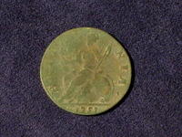 British copper coin 1757