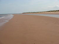 During low tide an island appears off Penderosa Beach