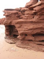 Red sandstone cliffs at Penderosa Beach