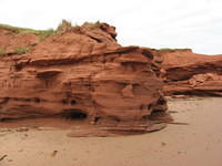 More red sandstone cliffs at Penderosa Beach
