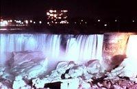 Niagara Falls in winter at night